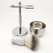 GHQyp Men's Synthetic Shaving Brush Set with Bowl Holder | Perfect Razor-Cream Shaving Brush | 2.9x6 Inches Silver - Buy Online on GoSupps.com