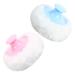 Houppette Poudre B b Douce 8 Cm pour Visage et Corps Lot de 2 Pi ces Bicolores Bleu Clair et Rose Clair Peluche Hypoallerg nique pour Soins B b Quotidiens