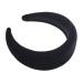 RAILONCH Headband Women's Headband Fashion Wide Side Flannel Thick Sponge Hairband Hair Accessories (Black)