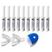White Teeth Global Branded (TM) 35% Carbamide Peroxide 10 Syringes (10cc) Teeth Whitening Gel - (1) LED Accelerator Light - (2) Trays - (1) Mouth Tray Case - (1) Shade Guide - (1) Instructions Sheet