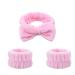Wrist Bands Solid Colour Water Absorbent Sweat Wrist Bands Pack Of 6 For Women 2PinkBows+4PinkWristGuards