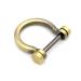 CRAFTMEMORE D-Rings Screw in Shackle Horseshoe U Shape D Ring DIY Leather Craft Key Holder Purse Accessories for 3/4 Inch Strap 4 pcs (Brushed Brass)