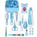 Baby Healthcare and Grooming Kit  Portable Baby Electric Nail Trimmer Care Set  Newborn Nursery Care Kit Baby Essentials with Baby Feeder Dropper  Medicine Dispenser  etc Baby Shower Gifts(Blue)