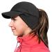 GADIEMKENSD Women's Winter Reflective Fleece Ponytail Hat with Drop Down Ear Warmer Black