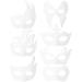 DIYEAH 14pcs DIY White Paper Masks Blank Masks For Handmade Diy Painting Masquerade Masks
