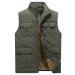 Vcansion Men's Outdoor Casual Stand Collar Padded Vest Coat Small Army Green