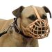 Baskerville Muzzle for Dogs with Wide Snout (Size 13) - Comfortable Panting & Drinking Biting Protection Padded Nose Strap Brown - Buy Online on GoSupps.com