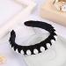 Black Velvet Pearl Headbands for Women - Wide Bandana Wrap with Hair Hoops - Buy Online on GoSupps.com