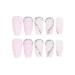 Foccna Coffin Valentine's Day Press on Nails - Pink Rhinestone Medium Long False Nails for Women - Acrylic Matte Full Cover Manicure Decoration - Buy Online on GoSupps.com