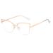 Kachawoo anti-blue light glasses for women men half marginal cat eye glasses metal frame prescription glasses ... gold with clear