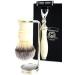 Men's Shaving Kit - 3 Edge Razor Synthetic Badger Hair Brush & Stand | Perfect Grooming Set for Men - Buy Online on GoSupps.com