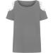Plus Size Cold Shoulder Lace Blouse - Gray | Women's Summer Casual Round Neck T-Shirt - Buy Online on GoSupps.com