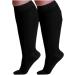 Cheeroyal 2-Pack Plus Size Compression Stockings for Men & Women | 20-30 mmHg | Extra Wide Calf | Knee-Length | 4XL Black - Buy Online on GoSupps.com