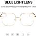 Blue Light Blocking Glasses | Oversized Square Frame for Men & Women | Anti Eyestrain Eyeglasses L3000A - Gold Metal Frame - Buy Online on GoSupps.com