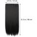 SOLUSTRE Synthetic Hair Piece Long Straight Clip In Hair Extension Women Hairstyle Accessory 80X15CM Black - Buy Online on GoSupps.com