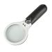 Large Magnifying Glass with Light 10X 20X 45X Handheld Illuminated Magnifier with 3 LED Lights UV Light Storage Bag Clean Cloth for Seniors Reading Inspection (White and blackmodel)