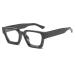 JOVAKIT Fashion Square Blue Light Glasses for Men Women Simple Designer Style Thick Frame Computer Eyeglasses Anti Eyestrain Black Frame 53 Millimeters
