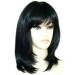 Kalyss Black Medium Long Straight Layered Synthetic Hair Wig with Bangs for Women - Buy Online on GoSupps.com