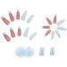 HJKOGH Autumn Winter New Fake Nails Press On Nails Cute Blue Hairball Long Ballerina False Nails with Designs French Coffin Nail Tips - Buy Online on GoSupps.com