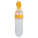 Baby Feeding Spoon Silicone Squeeze Spoon Rice Cereal Vegetable Fruit Puree Feeder Portable for Infant Toddlers 90ml (Yellow)