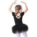 Girls Ballet Tutu Leotard Costume | Black Short Sleeve Skirt Dress | Ages 5-7 - Buy Online on GoSupps.com