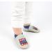 Dotty Fish Soft Leather Baby Shoes, Grey Train Design | Non-Slip Suede Soles | 0-6 Months to 4-5 Years | Toddler Boys' Footwear - Buy Online on GoSupps.com