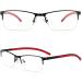 Buy Zukky Semi-Frame Photo Linen Reading Glasses - Black & Red Metal Frame - 3.75x Readers for Comfortable Vision - International Shipping Available - Buy Online on GoSupps.com