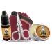 Mousetache Growing Kit in a Bag - Beard Oil Mustache Wax Pocket Beard Comb Mini Scissors in Drawstring Bag (Sweet Orange)