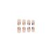 Justotry 24 Pieces White Flower Angular Press-On Nails | Glossy Artificial Nude Nails for Women | Daisy French Square Fake Nails - Buy Online on GoSupps.com