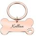 Personalized Stainless Steel Dog Bone ID Tags for Small Pets | Custom Engraved Double-Sided with Key Ring - Perfect for Puppies & Cats - Buy Online on GoSupps.com