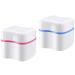 UQMIQURA 2 pieces denture bath box denture case case prostheses container prostheses bath box orthodontic box for incorrect teeth storage cleaning