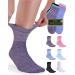 Bamboo Diabetic Socks for Men & Women - 6 Pairs Ankle Length Mens Diabetic Socks | Bamboo Socks Womens | Diabetes Socks Large Bright Colors