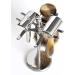 Deluxe Stainless Steel 4 Prong Safety Razor and Shave Brush Shave Stand - Buy Online on GoSupps.com