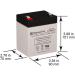 SigmasTek Universal Power UB1250 Replacement Battery - 12 Volt 5AH F1 Terminal | International Shipping Available - Buy Online on GoSupps.com