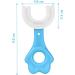 Vicloon Kids U Shaped Toothbrush 3 Pack - Soft Silicone Brush Head - Short Bear Handle - Ages 2-6 - Blue/Pink/Yellow - Buy Online on GoSupps.com