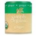 Simply Organic Ground Ginger Root, Certified Organic | 0.42 oz | Pack of 6 | Zingiber officinale Roscoe