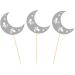 24 Pcs Silver Moon Cupcake Toppers Happy Birthday Theme Party Cake Decoration Celebration Party Cake Dessert Insert MGPFERD - Buy Online on GoSupps.com