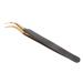 Fairy tweezers for false eyelashes extension stainless steel ergonomic portable luxurious gold -colored for salon for beauticians (curved tweezers)