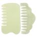 Iwowhero 2st Jade Kamm scratching massage gather Broad tooth massage comb traditional pilering tool scratching massage board Jade-Gua-Sha tools Head massage curve xiuyu stone scalp