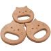 Wendysun 5pcs Cartoon Wood Teether Set - Natural Animal Cat Head Shape for Baby Teething - Beech DIY Pendant Toy - Buy Online on GoSupps.com