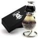 Premium Synthetic Hair Razor Brush & Stainless Steel Stand - Perfect for Men's Skin - Buy Online on GoSupps.com