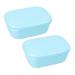 Amosfun 2pcs Box Soap Case Shower Soap Holder Soap Storage Case Soap Dish with Lid Sponge Soap Bathroom Soap Dish Soap Container Soap Dish for Shower Travel Soap Box Rectangle