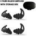 2 Pairs Earplugs For Sleep Noise Reduction - Reusable Comfortable Silicone Ear Plugs for Sleep Noise Canceling or Swimming airplane Travel with storage case (2 Pairs Black) - Buy Online on GoSupps.com