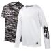 New Balance Boys' Athletic T-Shirt - 2 Pack Active Performance Dry-Fit Sports Short and Long Sleeve Shirt (8-20) Grey Camo/White 10-12