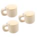 Zerodeko 3pcs Chubby Mug Ceramics Drinking Utensils Coffee Office Yellowx3pcs 14.5X8.5CMx3pcs
