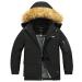 Wantdo Kids Boys' Winter Ski Jacket With Removable Hood Weatherproof Winter Coat Black 8-9