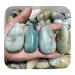 Natural Quartz Stones Polished Sky Blue Drop Shape Caribbean Calcite Crystal Palm Stone 1pc Chakra Reiki Balancing