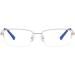 Qecepei Half Borderless Metal Glasses Frames - Shiny Silver Blue Light Blocking Glasses with Transparent Lens | 34mm Lens Height - Ideal Business Eyewear - Buy Online on GoSupps.com