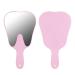Cute Tooth Shaped Mirror with Handle Small Gift for Dental Clinic 3 Colors Available PC Material Designed for Oral Observation (Pink)