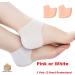 2X Heel Gel Silicone Skin Sleeves for Cracked Care - Blister Protection Socks (White) - UK - Buy Online on GoSupps.com